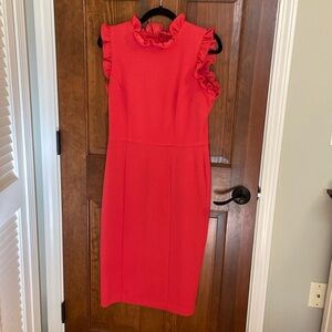 Maggy London Bright Coral Midi Dress